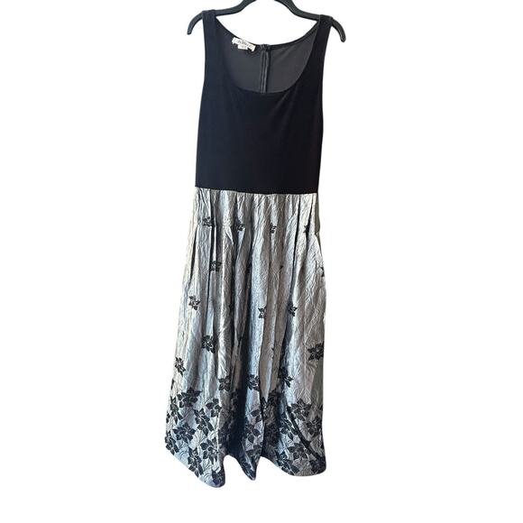 Patra Dresses & Skirts - PATRA Velvet Maxi Dress Size 14 Black Floral Whimsygoth Y2K Stretch Made In USA